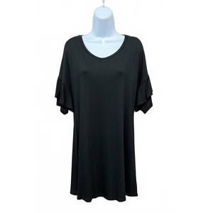 NEW SHOP BASIC women's tiered ruffle short sleeve in white